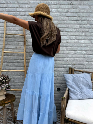 Flowy Maxi Skirt / Light Blue