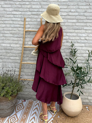 Layered One Shoulder Dress / Purple