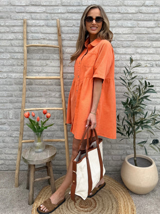 Sunset Denim Dress / Orange