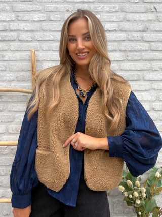 Sheer Detailed Blouse / Blue