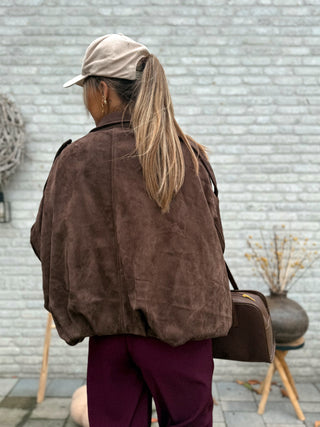 Soft Bomber Jacket / Taupe Brown