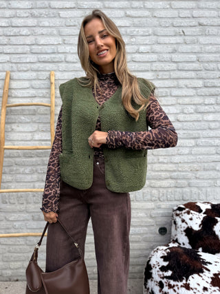 Pocket Teddy Gilet / Khaki