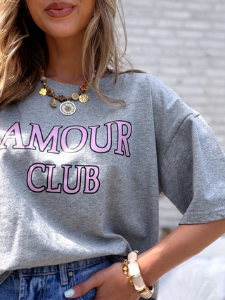 Amour Club Tee / Grey-Pink