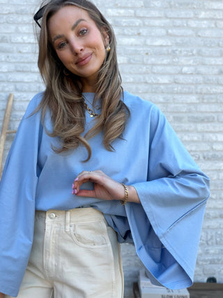 Soft Dolmans Sleeve Top / Blue