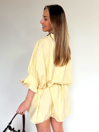 Detailed Shirt Dress / Yellow
