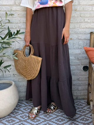 Tetra Maxi Skirt / Brown