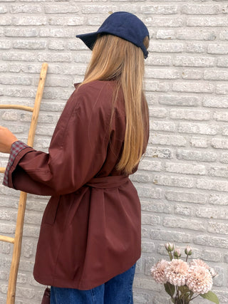 Belted Trench Jacket / Bordeaux