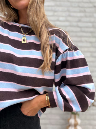 Soft Stripe Knit / Brown-Blue