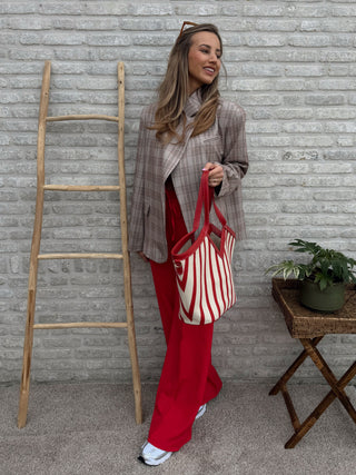Soft Wide Leg Pants / Red