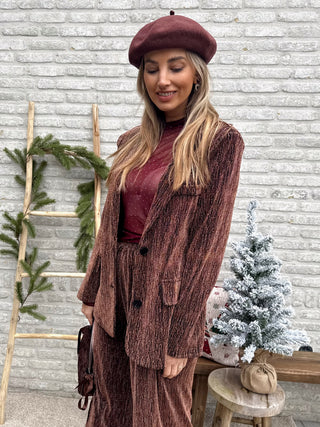 Mesh Sparkle Top / Burgundy