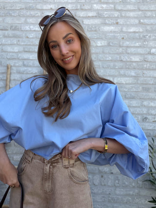 Effortless Puff Blouse / Blue