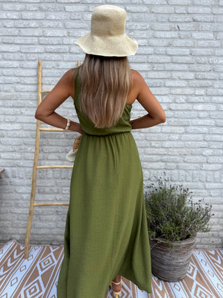 One Shoulder Dress / Olive Green