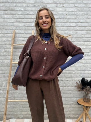 Short Sleeve Knit / Chestnut Brown