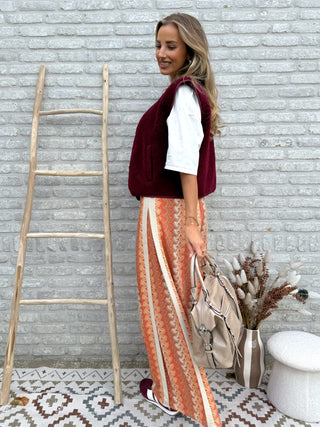 Short Teddy Vest / Burgundy