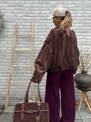 Soft Bomber Jacket / Taupe Brown