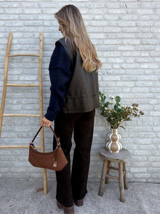 Leather Gilet / Dark Brown