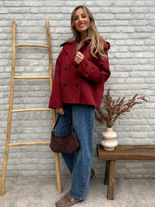 Hooded Trench Jacket / Bordeaux