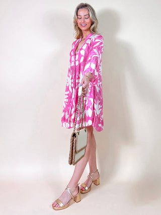 Breezy Patterned Dress / Pink