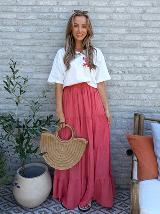 Flowy Maxi Skirt / Old Rose