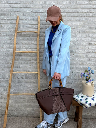 Pinstripe Classic Blazer / Blue