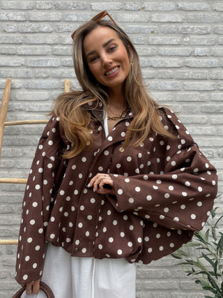 Suède Polka Dot Jacket / Brown