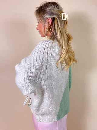 Braided Pastel Sweater / Mint Green