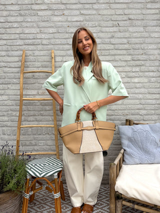 Short Sleeve Blazer / Mint Green