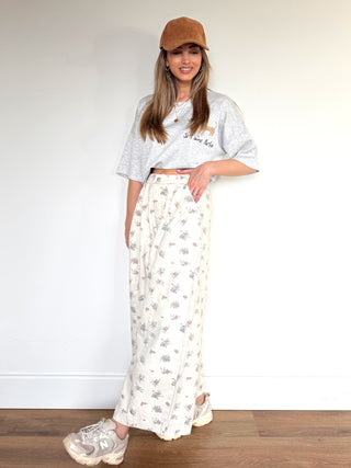 Floral Balloon Jeans / Crème
