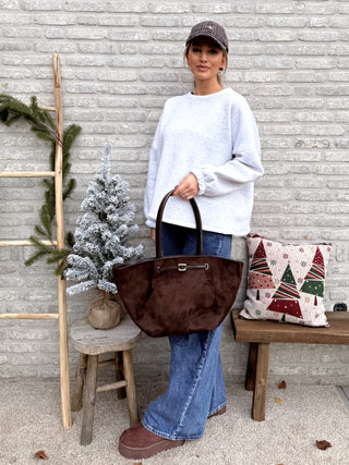 Salut Oversized Sweater / Grey-Bordeaux