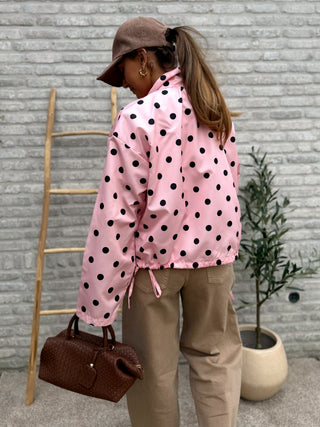 Polka Dot Multi-Way Jacket / Pink