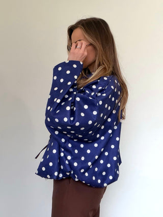 Suède Polka Dot Jacket / Blue