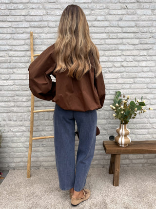 Balloon Sleeve Jacket / Brown