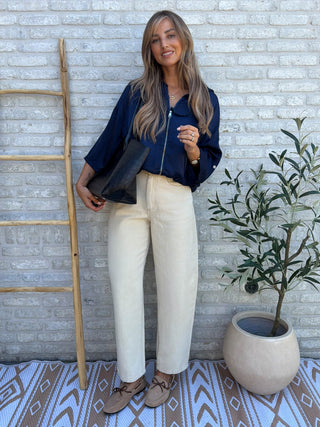Vintage Wash Jeans / Beige