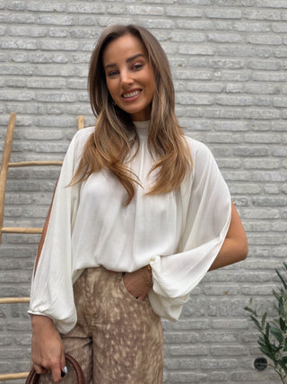 Flowy Sleeve Blouse / White