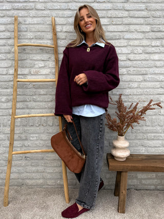Wide Sleeve Knit / Burgundy
