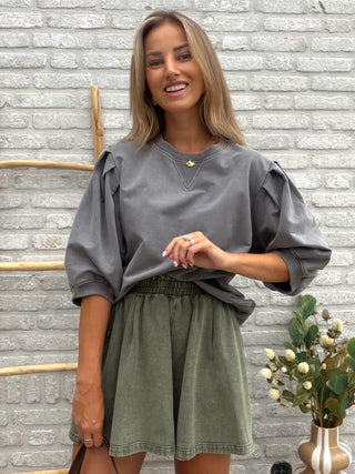 Wash Wide Short / Khaki