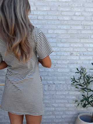 Stripe Tee Dress / Black-White