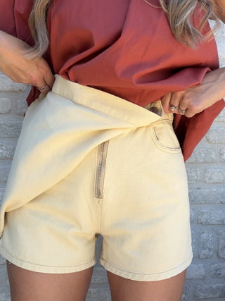 Denim Basic Skort / Beige