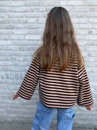Mommy And Me Casual Striped Top / Brown-Beige