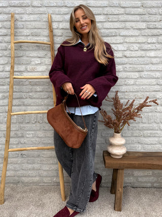 Wide Sleeve Knit / Burgundy