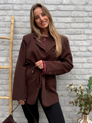 Drawstring Blazer / Brown