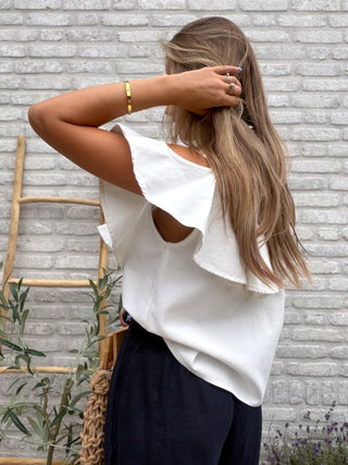 Denver Denim Top / White
