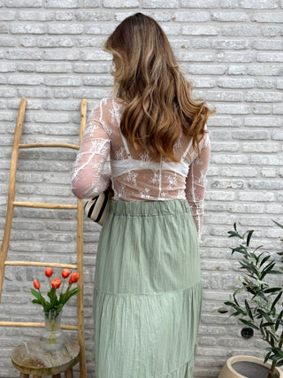 Soft Glow Lace Top / White
