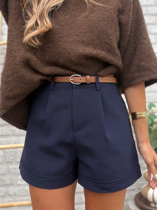 Tailored Belt Short / Dark Blue