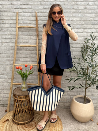 Sleeveless Blazer / Dark Blue