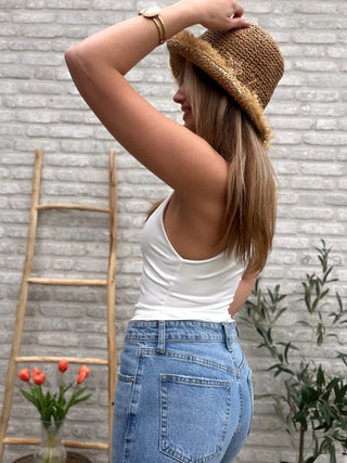 Elastic Camisole Top / White
