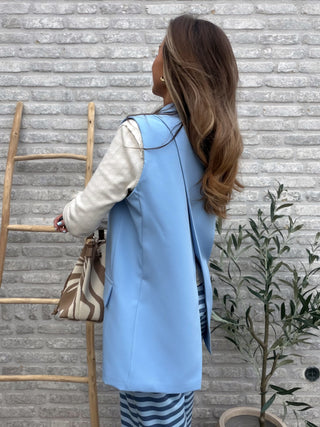 Sleeveless Tailored Blazer / Blue