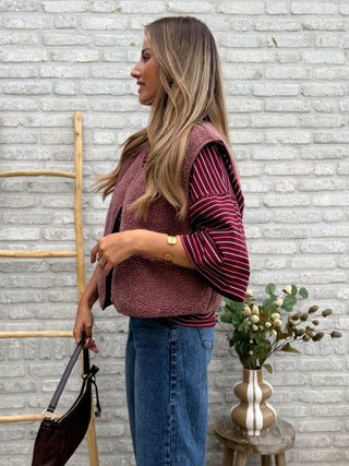 Pocket Teddy Gilet / Old Rose