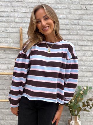 Soft Stripe Knit / Brown-Blue