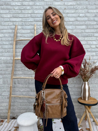 Oversized Soft Sweater / Burgundy